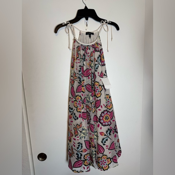 $450 RAG AND BONE BAILEY vibrant, spaghetti strap, mini dress floral appliqué - Picture 8 of 10